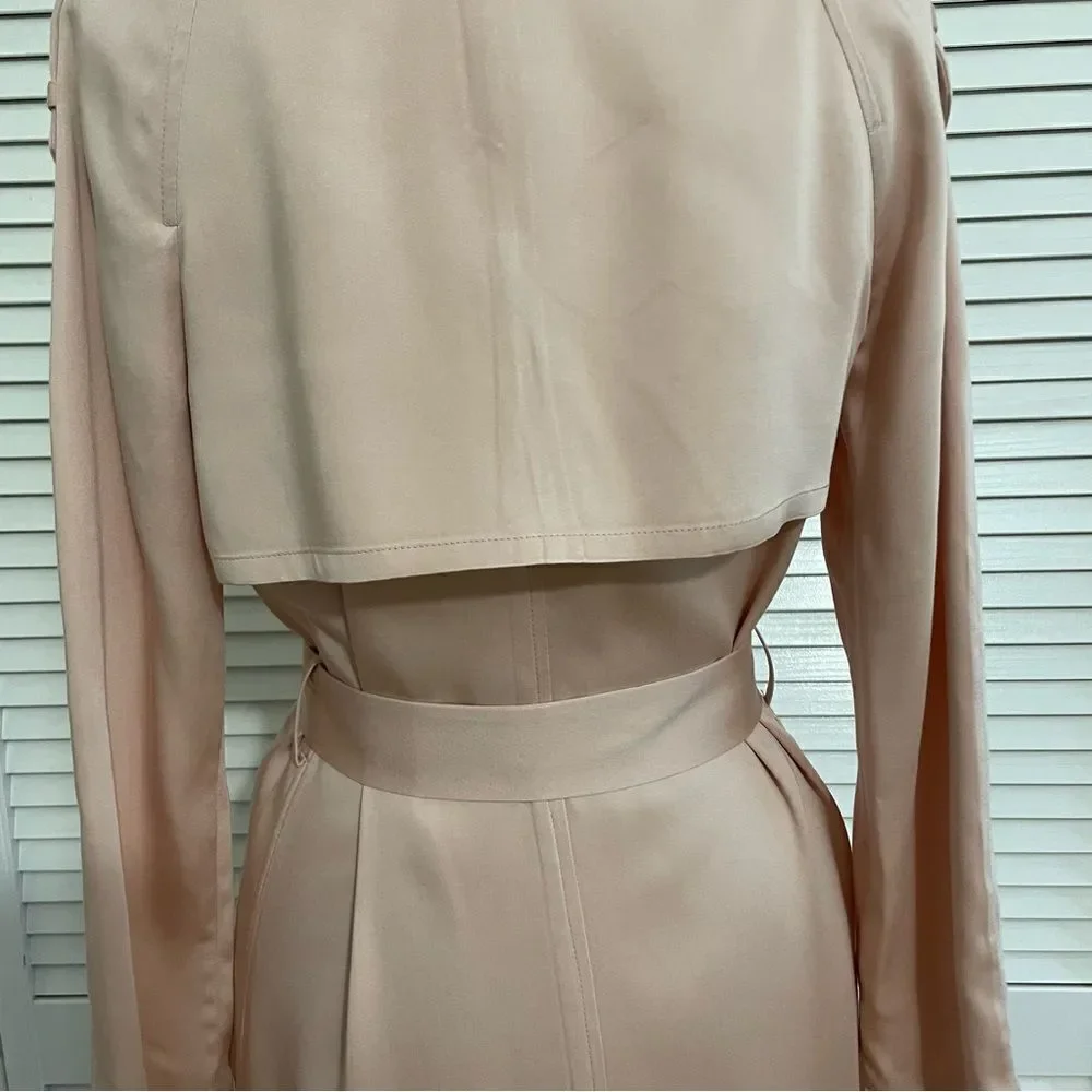 Soia & Kyo Marinella Ballet Pink Straight Fit Trench Coat Sz-XXS